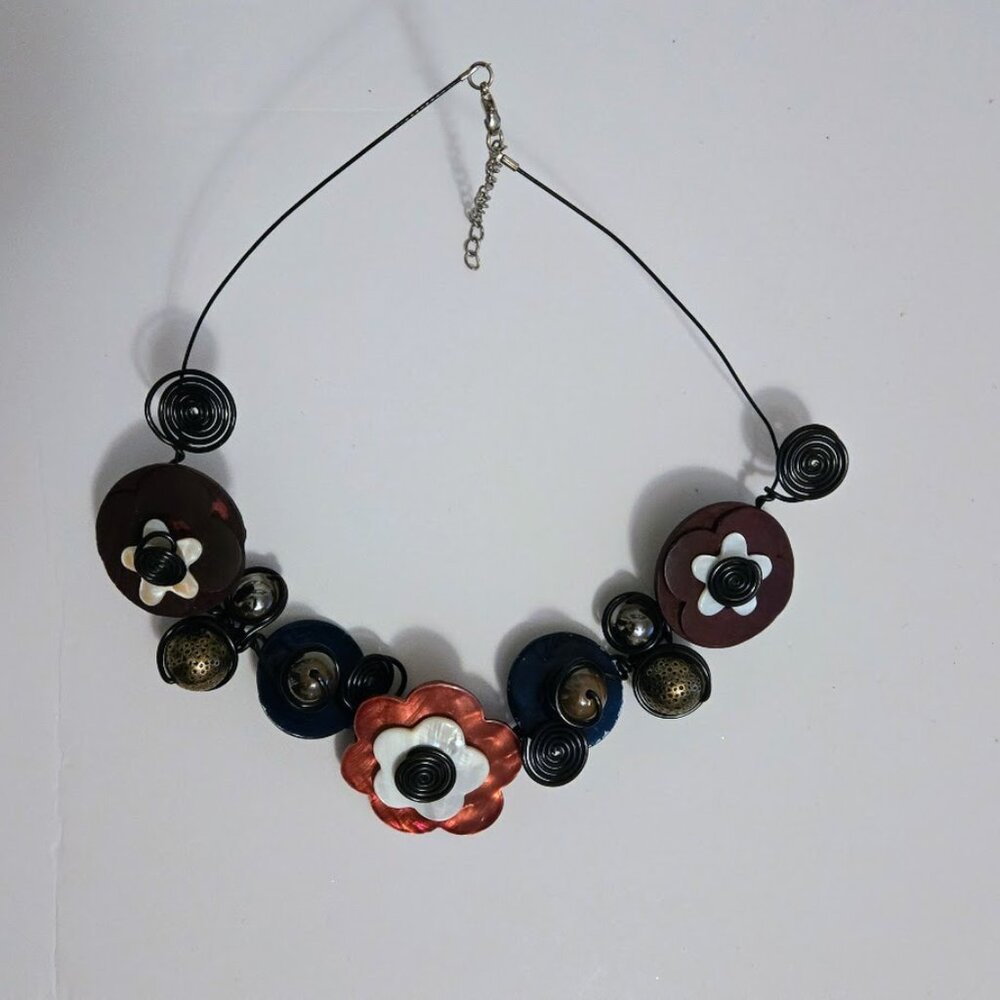 Funky chunky artisan statement necklace‎